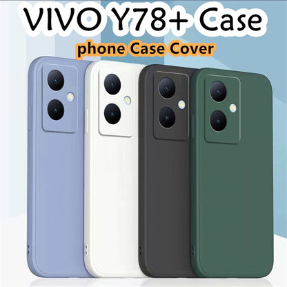 For VIVO Y78+ Cover Drop and wear resistant Silicone Full Case Classic Simple Solid Color Phone Case Cover
