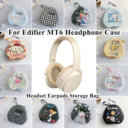 For Edifier MT6 Headphone Case Cartoon Creative Patterns Headset Earpads Storage Bag Casing Box