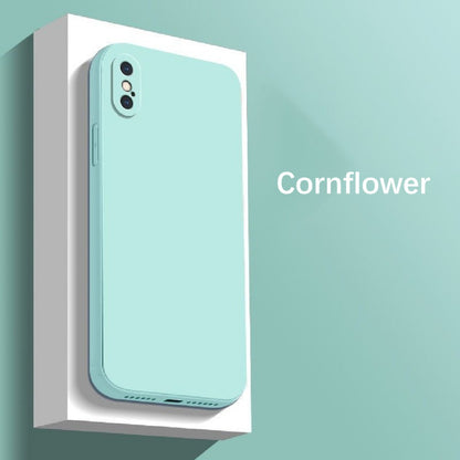 For IPhone X Cover Drop and wear resistant Silicone Full Case Classic Simple Solid Color Phone Case Cover