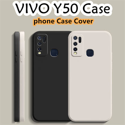 For VIVO Y50 Cover Drop and wear resistant Silicone Full Case Classic Simple Solid Color Phone Case Cover