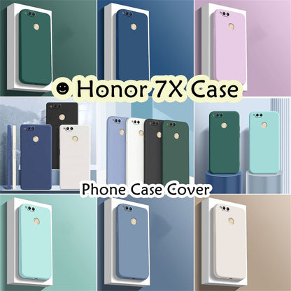For Honor 7X Cover Drop and wear resistant Silicone Full Case Classic Simple Solid Color Phone Case Cover