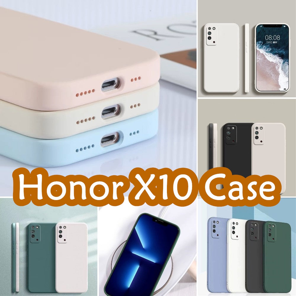 For Honor X10 Cover Drop and wear resistant Silicone Full Case Classic Simple Solid Color Phone Case Cover