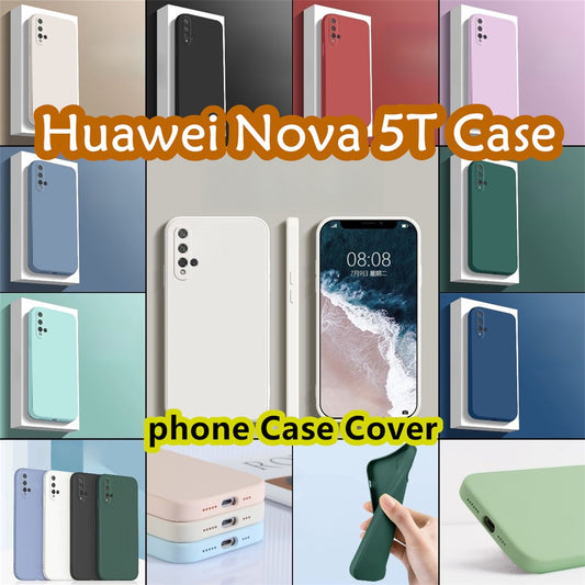For Huawei Nova 5T Cover Drop and wear resistant Silicone Full Case Classic Simple Solid Color Phone Case Cover