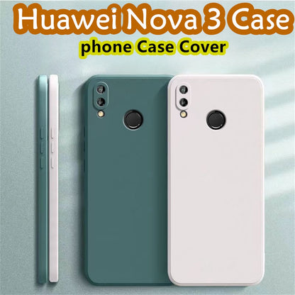 For Huawei Nova 3 Cover Drop and wear resistant Silicone Full Case Classic Simple Solid Color Phone Case Cover