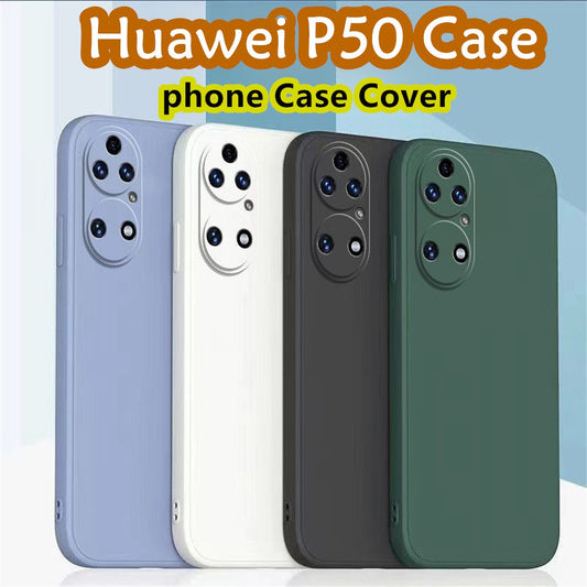 For Huawei P50 Cover Drop and wear resistant Silicone Full Case Classic Simple Solid Color Phone Case Cover
