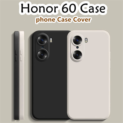 For Honor 60 Cover Drop and wear resistant Silicone Full Case Classic Simple Solid Color Phone Case Cover