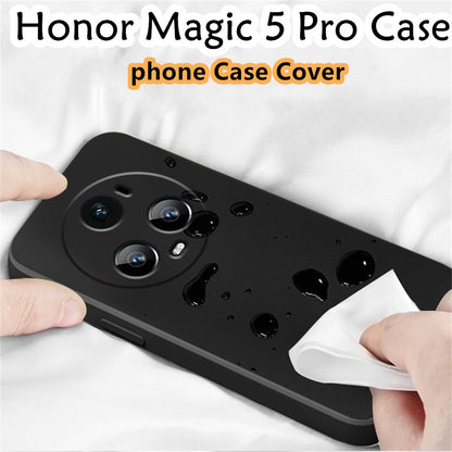 For Honor Magic 5 Pro Cover Drop and wear resistant Silicone Full Case Classic Simple Solid Color Phone Case Cover