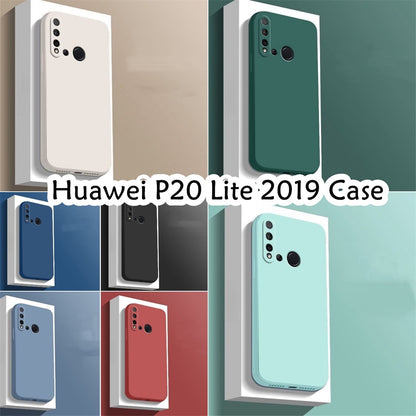For Huawei P20 Lite 2019 Cover Drop and wear resistant Silicone Full Case Classic Simple Solid Color Phone Case Cover