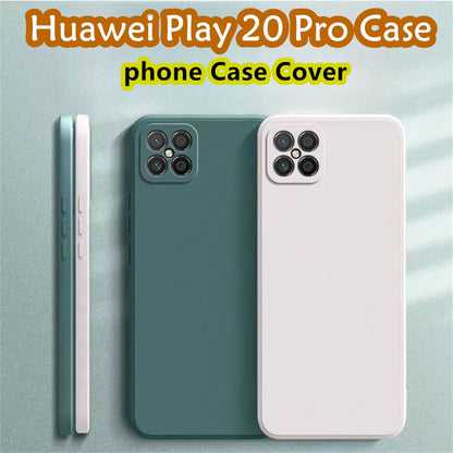 For Huawei Play 20 Pro Cover Drop and wear resistant Silicone Full Case Classic Simple Solid Color Phone Case Cover