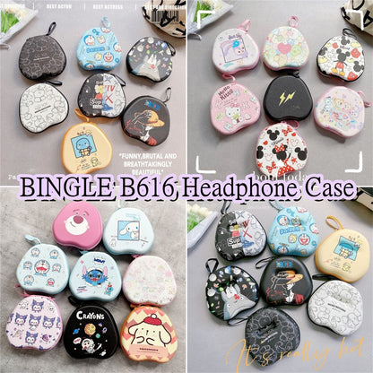 For BINGLE B616 Headphone Case Cartoon Creative Patterns Headset Earpads Storage Bag Casing Box