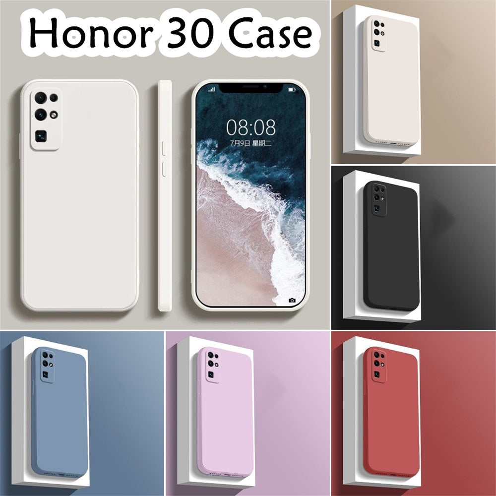 For Honor 30 Cover Drop and wear resistant Silicone Full Case Classic Simple Solid Color Phone Case Cover