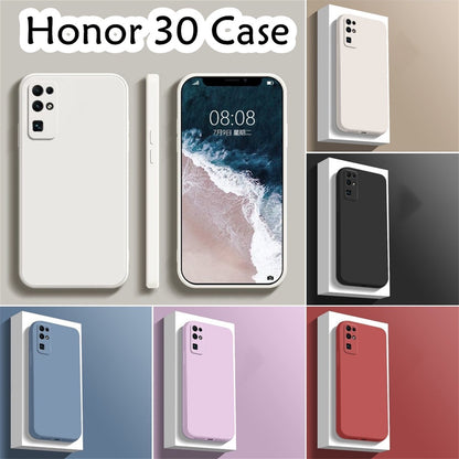 For Honor 30 Cover Drop and wear resistant Silicone Full Case Classic Simple Solid Color Phone Case Cover