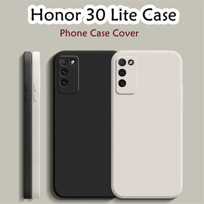 For Honor 30 Lite Cover Drop and wear resistant Silicone Full Case Classic Simple Solid Color Phone Case Cover