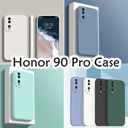 For Honor 90 Pro Cover Drop and wear resistant Silicone Full Case Classic Simple Solid Color Phone Case Cover