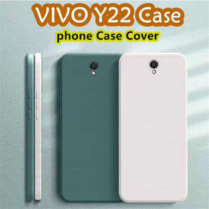 For VIVO Y22 Cover Drop and wear resistant Silicone Full Case Classic Simple Solid Color Phone Case Cover