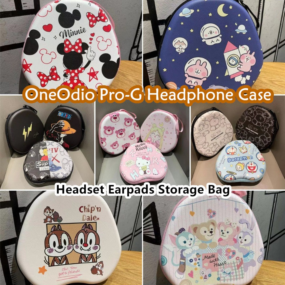 For OneOdio Pro-G Headphone Case Cartoon Creative Patterns Headset Earpads Storage Bag Casing Box