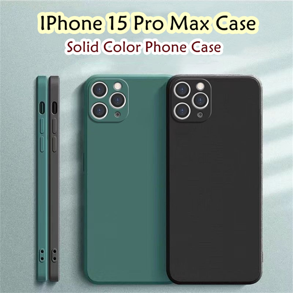 For IPhone 15 Pro Max Cover Drop and wear resistant Silicone Full Case Classic Simple Solid Color Phone Case Cover