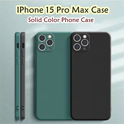 For IPhone 15 Pro Max Cover Drop and wear resistant Silicone Full Case Classic Simple Solid Color Phone Case Cover
