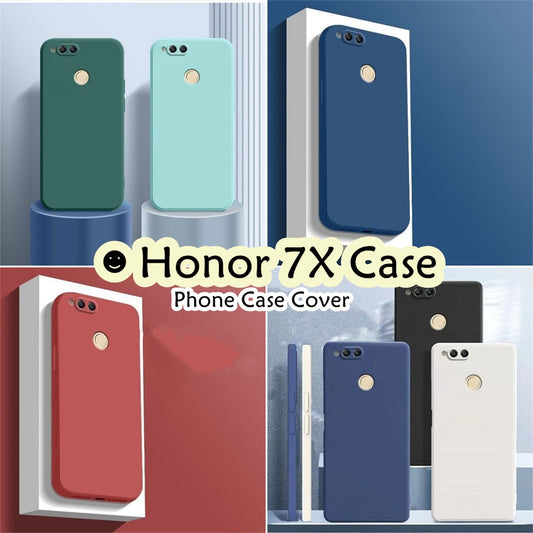 For Honor 7X Cover Drop and wear resistant Silicone Full Case Classic Simple Solid Color Phone Case Cover