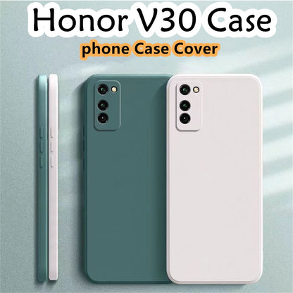 For Honor V30 Cover Drop and wear resistant Silicone Full Case Classic Simple Solid Color Phone Case Cover