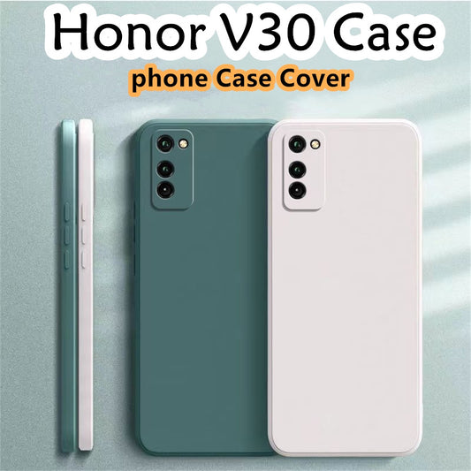 For Honor V30 Cover Drop and wear resistant Silicone Full Case Classic Simple Solid Color Phone Case Cover