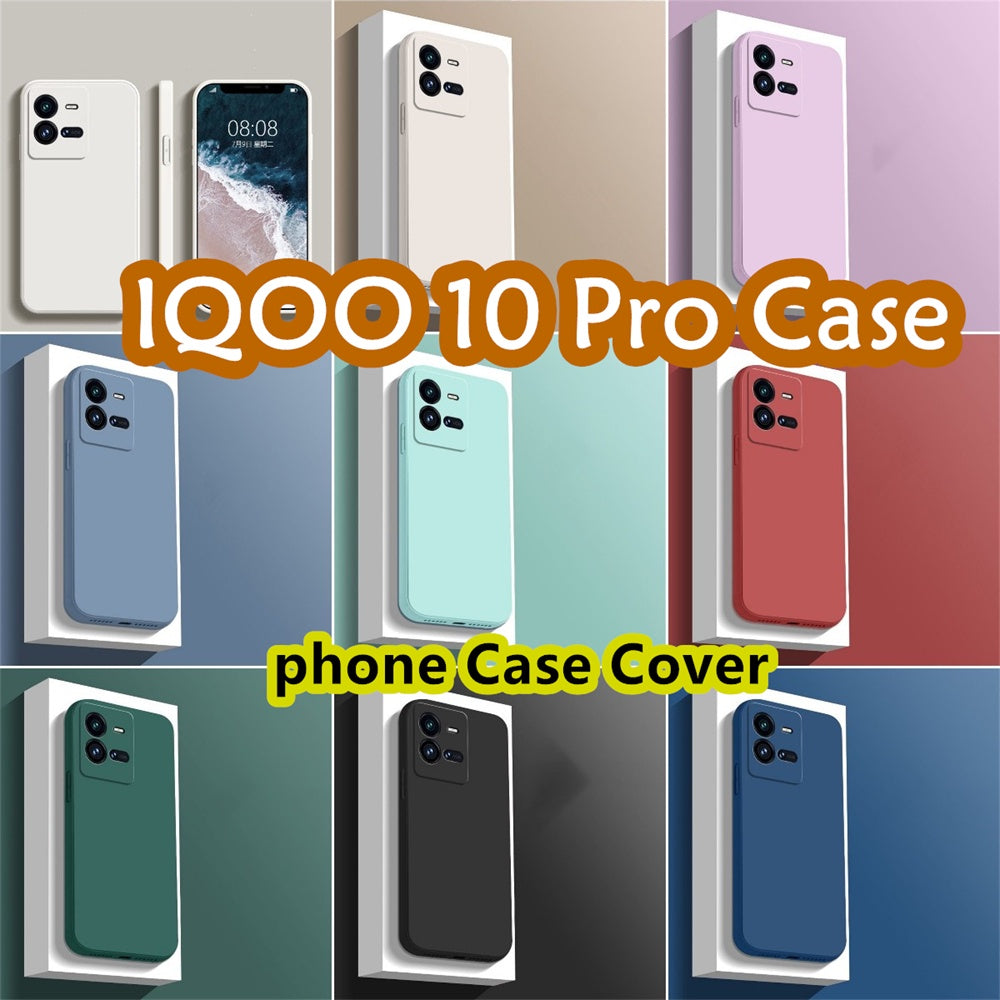 For IQOO 10 Pro Cover Drop and wear resistant Silicone Full Case Classic Simple Solid Color Phone Case Cover