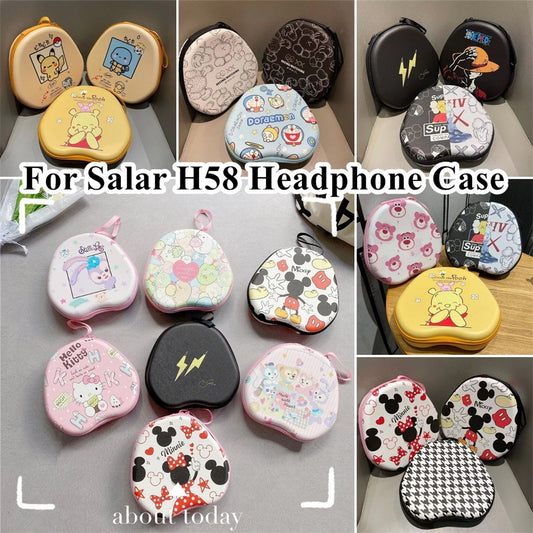 For Salar H58 Headphone Case Cartoon Creative Patterns Headset Earpads Storage Bag Casing Box