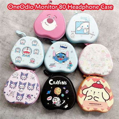 For OneOdio Monitor 80 Headphone Case Cartoon Creative Patterns Headset Earpads Storage Bag Casing Box