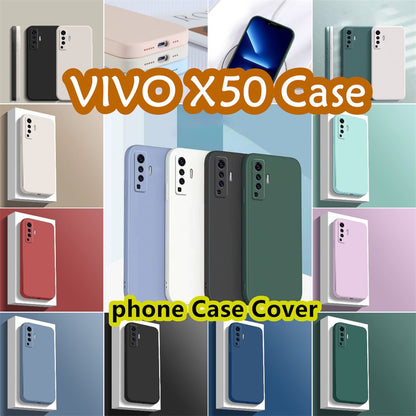 For VIVO X50 Cover Drop and wear resistant Silicone Full Case Classic Simple Solid Color Phone Case Cover