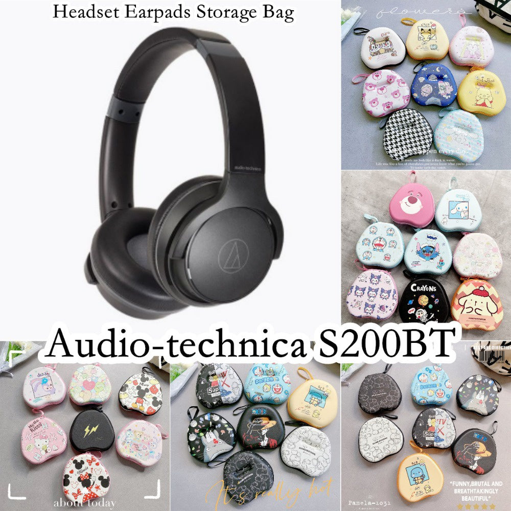 For Audio-technica S200BT Headphone Case Cartoon Creative Patterns Headset Earpads Storage Bag Casing Box