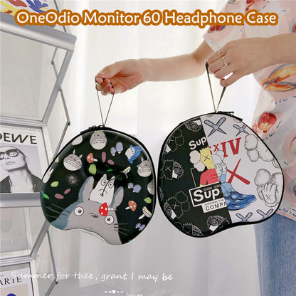 For OneOdio Monitor 60 Headphone Case Cartoon Creative Patterns Headset Earpads Storage Bag Casing Box
