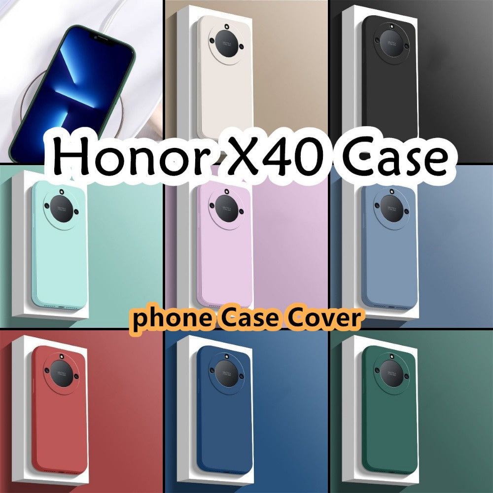 For Honor X40 Cover Drop and wear resistant Silicone Full Case Classic Simple Solid Color Phone Case Cover