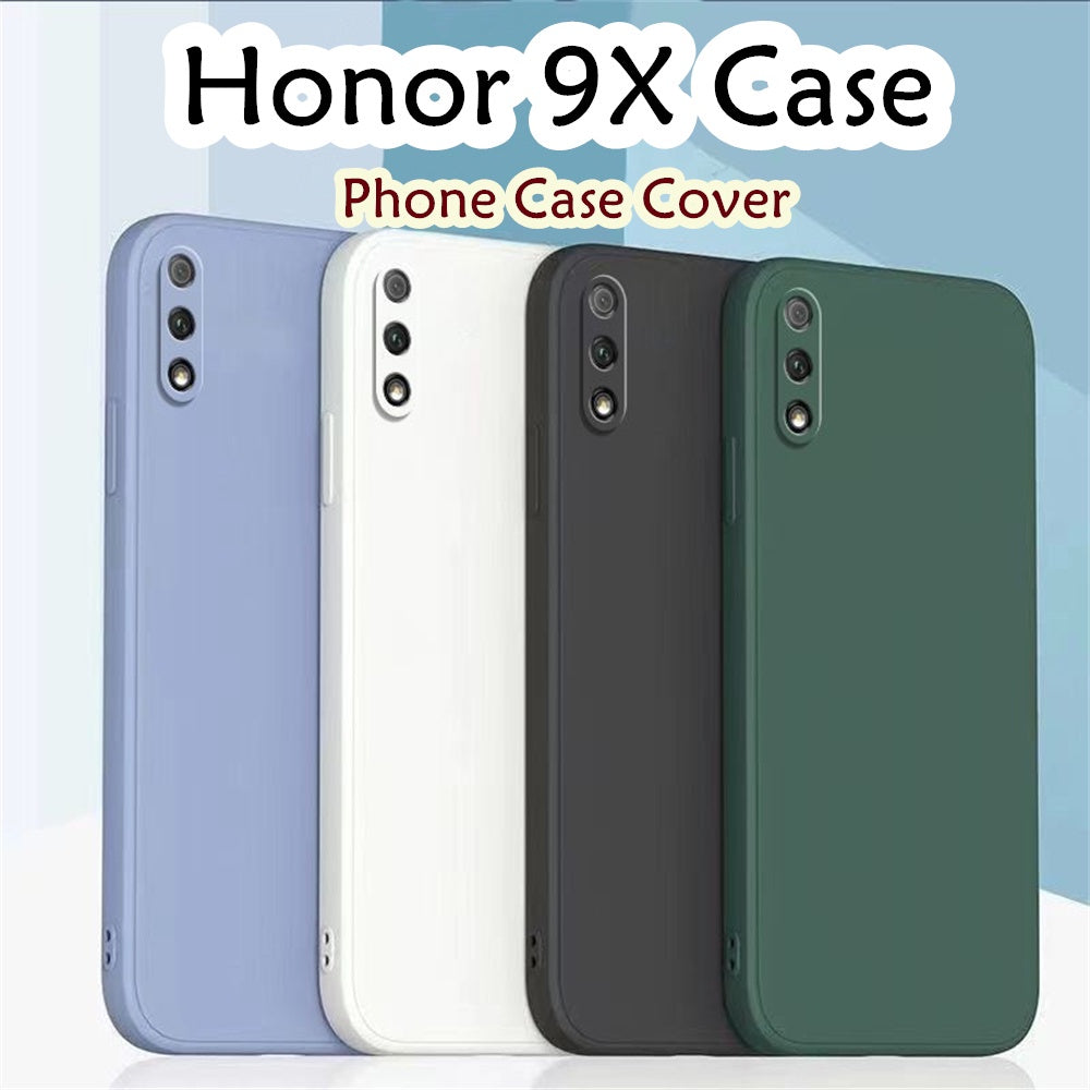 For Honor 9X Cover Drop and wear resistant Silicone Full Case Classic Simple Solid Color Phone Case Cover
