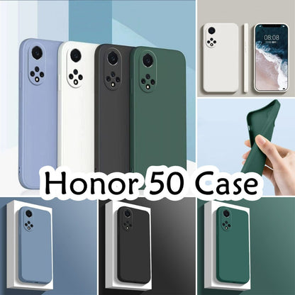For Honor 50 Cover Drop and wear resistant Silicone Full Case Classic Simple Solid Color Phone Case Cover