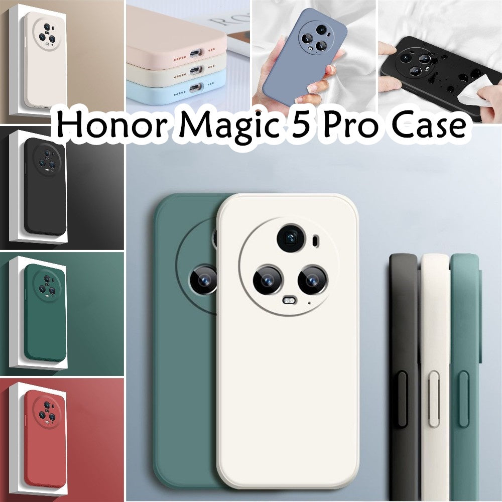 For Honor Magic 5 Pro Cover Drop and wear resistant Silicone Full Case Classic Simple Solid Color Phone Case Cover