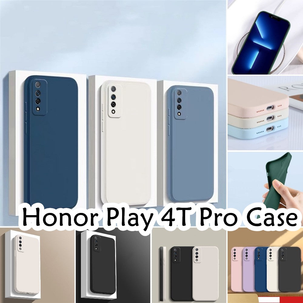 For Honor Play 4T Pro Cover Drop and wear resistant Silicone Full Case Classic Simple Solid Color Phone Case Cover