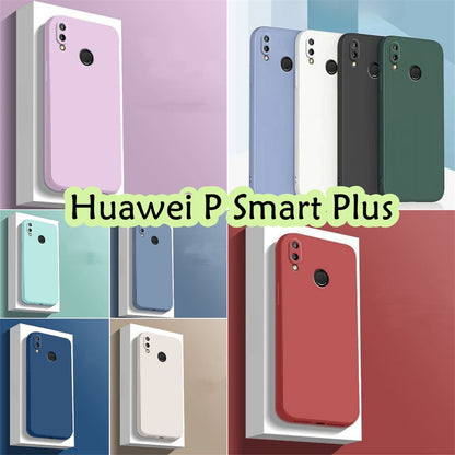 For Huawei P Smart Plus Cover Drop and wear resistant Silicone Full Case Classic Simple Solid Color Phone Case Cover