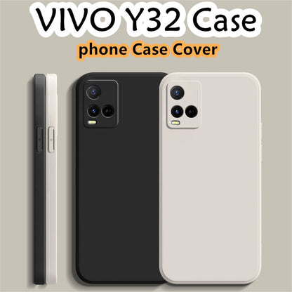 For VIVO Y32 Cover Drop and wear resistant Silicone Full Case Classic Simple Solid Color Phone Case Cover