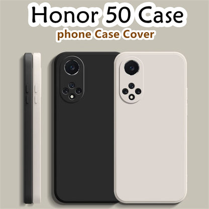 For Honor 50 Cover Drop and wear resistant Silicone Full Case Classic Simple Solid Color Phone Case Cover