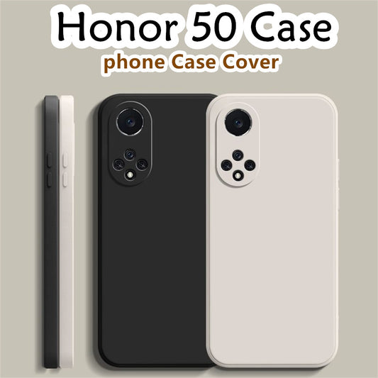 For Honor 50 Cover Drop and wear resistant Silicone Full Case Classic Simple Solid Color Phone Case Cover