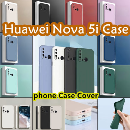 For Huawei Nova 5i Cover Drop and wear resistant Silicone Full Case Classic Simple Solid Color Phone Case Cover