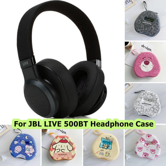 For JBL LIVE 500BT Headphone Case Cartoon Creative Patterns Headset Earpads Storage Bag Casing Box