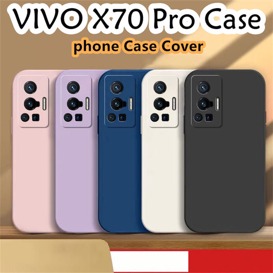 For VIVO X70 Pro Cover Drop and wear resistant Silicone Full Case Classic Simple Solid Color Phone Case Cover