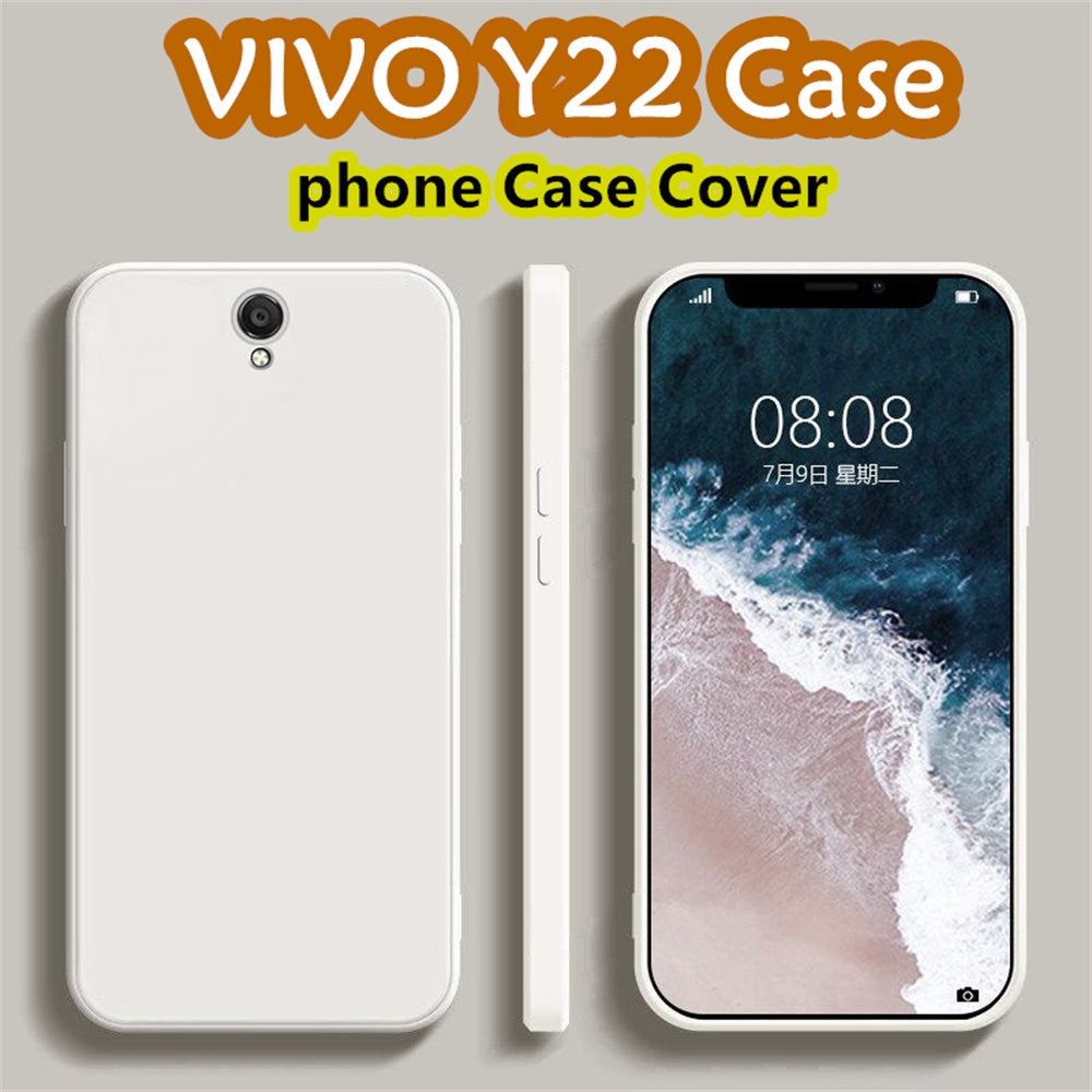 For VIVO Y22 Cover Drop and wear resistant Silicone Full Case Classic Simple Solid Color Phone Case Cover