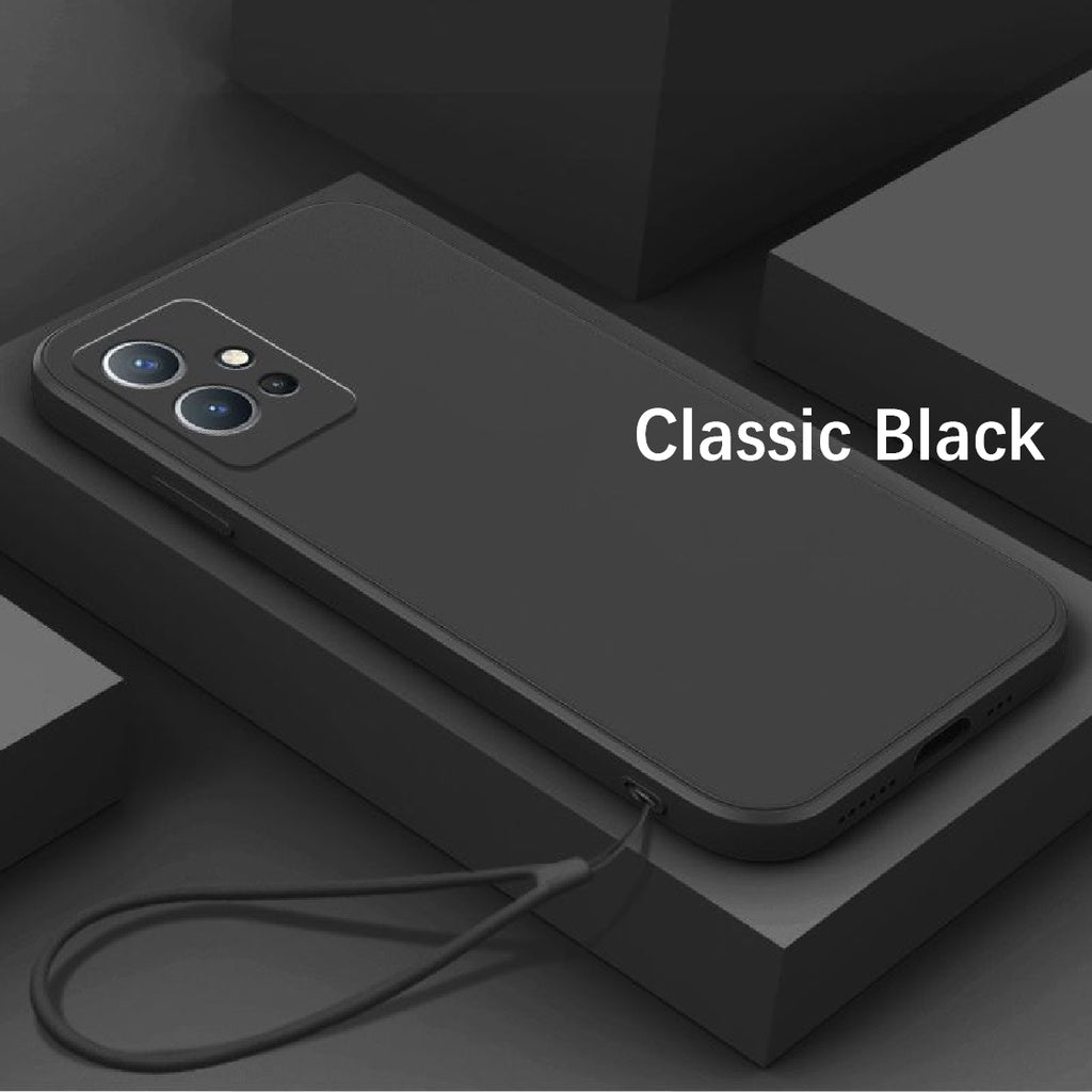 For VIVO Y75 5G Cover Drop and wear resistant Silicone Full Case Classic Simple Solid Color Phone Case Cover