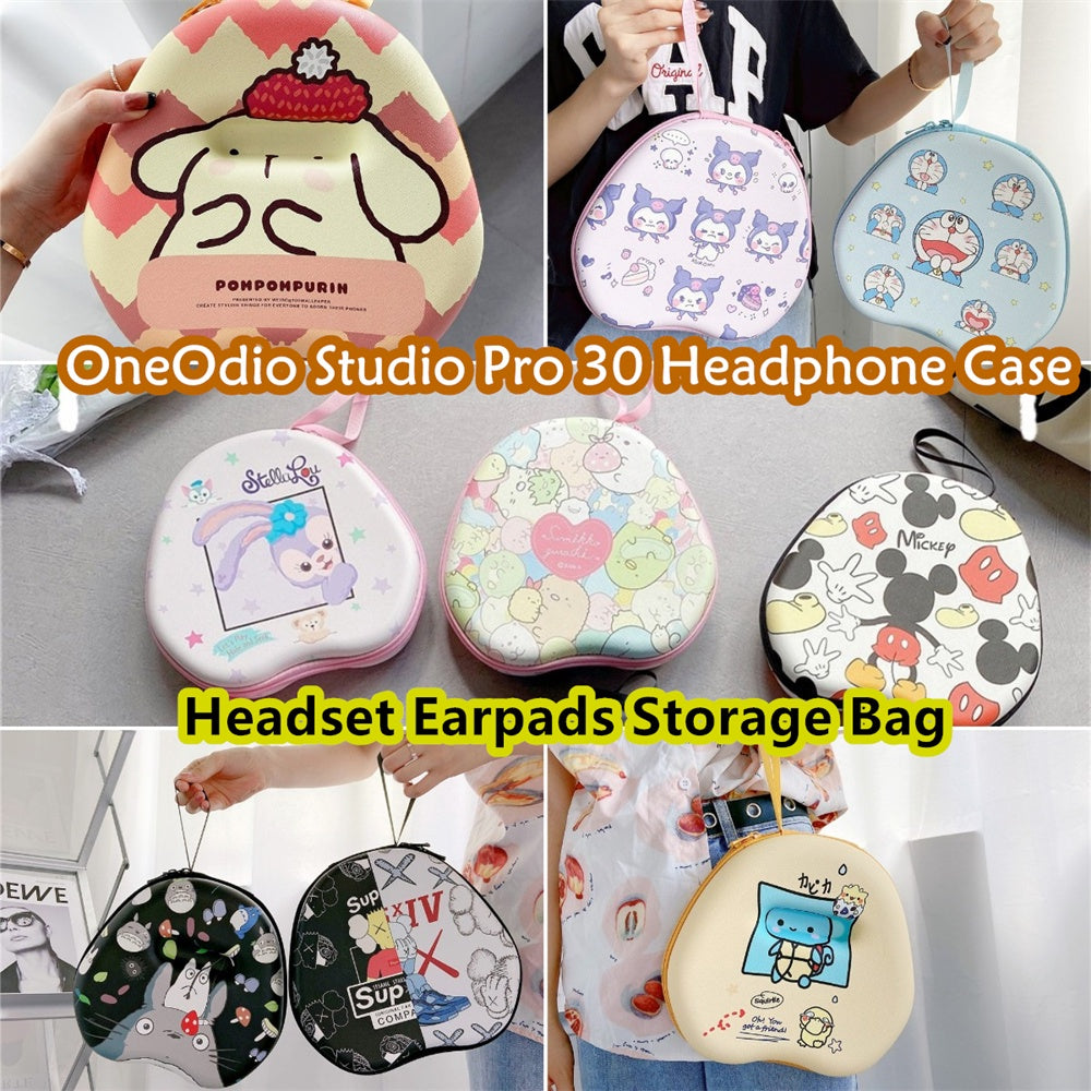 For OneOdio Studio Pro 30 Headphone Case Cartoon Creative Patterns Headset Earpads Storage Bag Casing Box