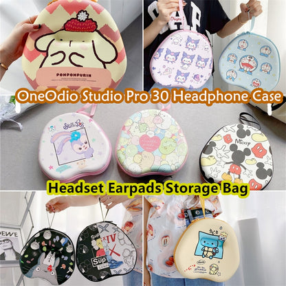 For OneOdio Studio Pro 30 Headphone Case Cartoon Creative Patterns Headset Earpads Storage Bag Casing Box