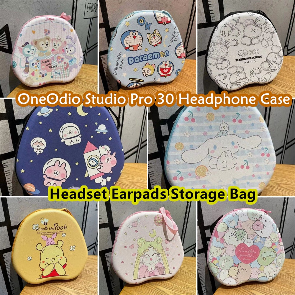 For OneOdio Studio Pro 30 Headphone Case Cartoon Creative Patterns Headset Earpads Storage Bag Casing Box