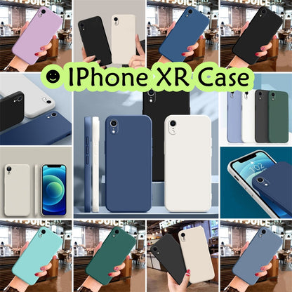 For IPhone XR Cover Drop and wear resistant Silicone Full Case Classic Simple Solid Color Phone Case Cover