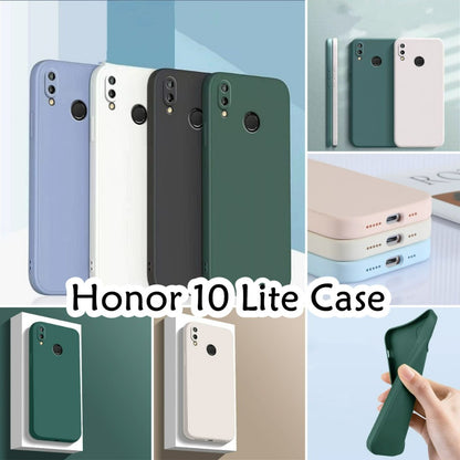 For Honor 10 Lite Cover Drop and wear resistant Silicone Full Case Classic Simple Solid Color Phone Case Cover